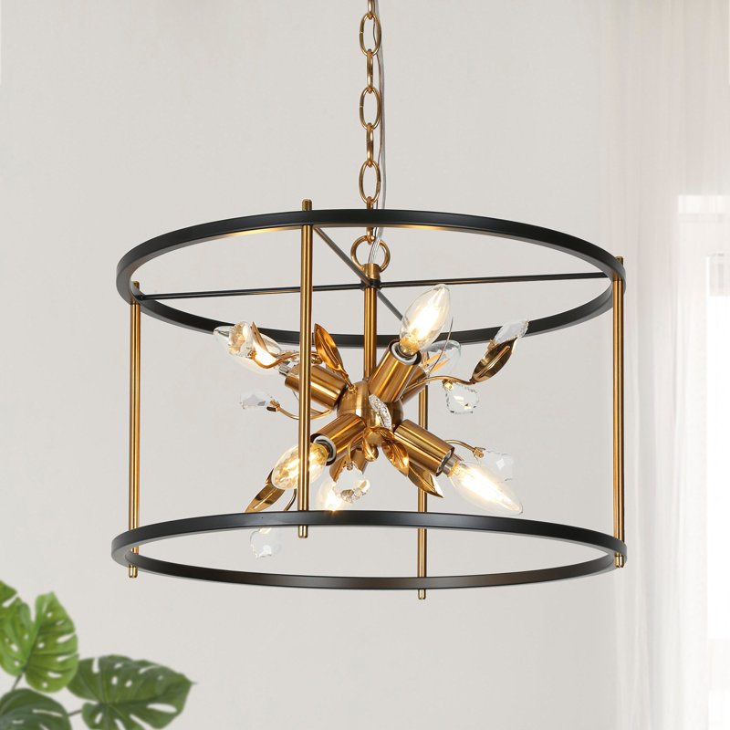 Lustre tambour de salle à manger en laiton Spoutnik à 6 lumières l 17,7 po Ensembles
