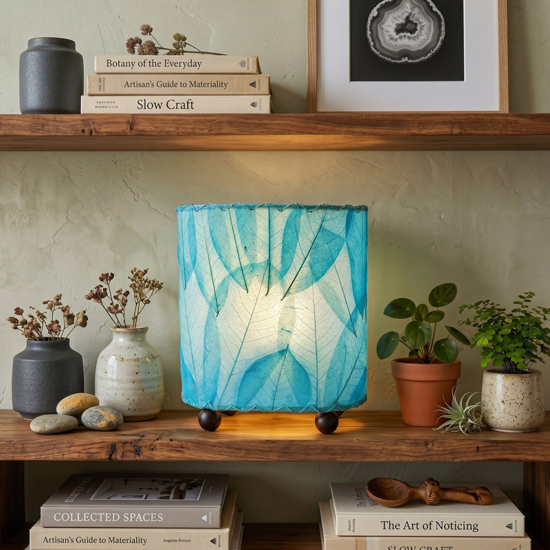 Lampe de table noire 9 po Gertie, Bleu mer