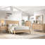 Grand lit en chêne naturel - Style contemporain classique Mid-Century moderne