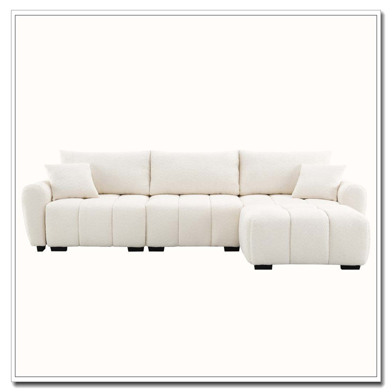 Canapé modulaire en tissu Boucle, Crème