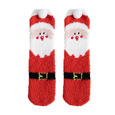 Christmas Decorations Christmas Socks Mid-tube Thickened Fleece Socks Casual Solid Color Fleece Socks Home Socks