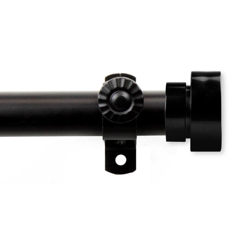 Tringle à rideaux simple ajustable 0,81 po Renaud, Noir, H 2,5 po x l 48 po x P 2 po