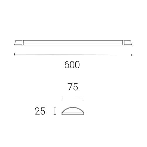 Indoor Batten (White) 1700lm 2ft Cool White IP20 Rated Twin LED Integrated 15W Strip Light - 4L3/2010