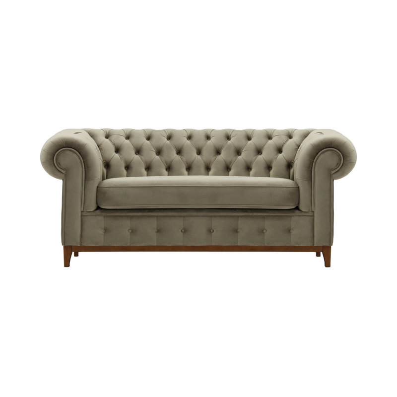 Fryar Velvet Sofa, 2, Brown, Light Grey
