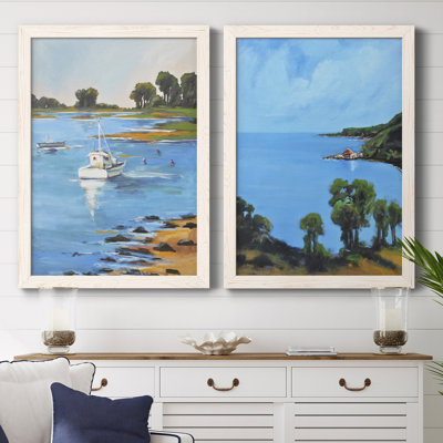 Toile encadrée de qualité supérieure Harbor Side II - prête à être accrochée