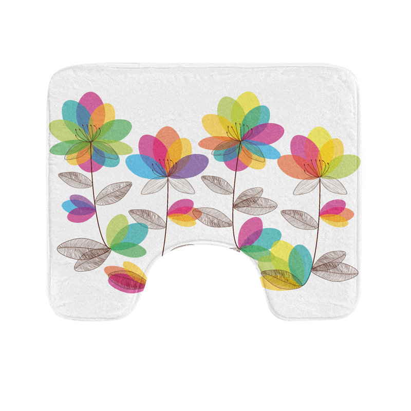 Multicolore tapis de salle de bain floral U