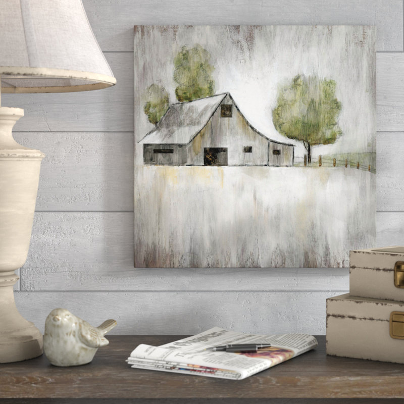 «Weathered Barn», reproduction de peinture acrylique, H 18 po x l 18 po x P 1 po, Toile tendue