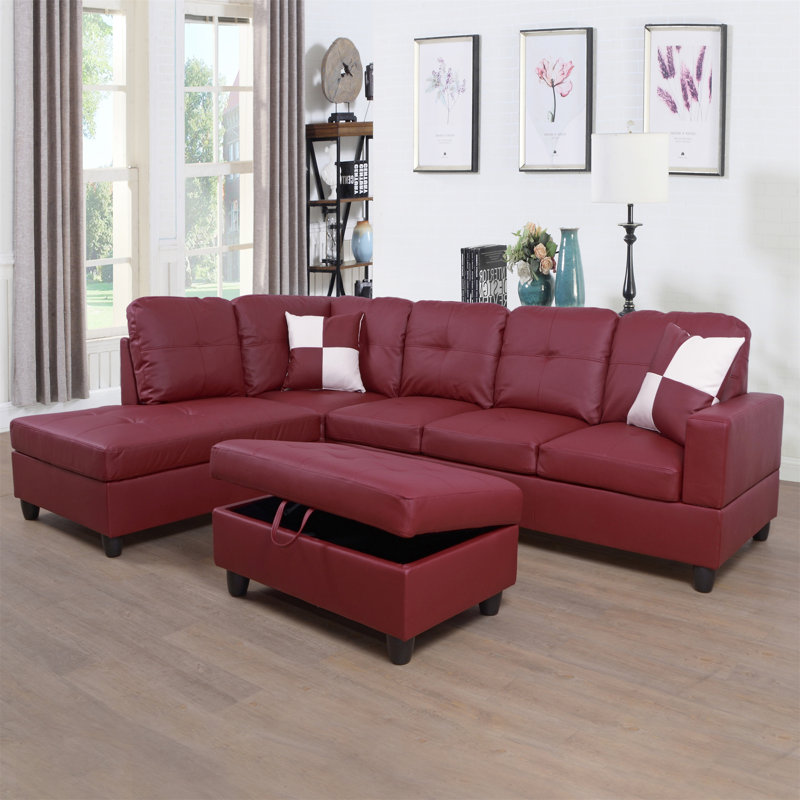 Maumee Upholstered Sectional, Left Hand Facing, Silver Light Gray