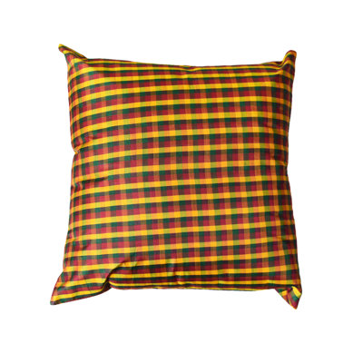 Handmade Eco-Friendly 16''X16'' Decorative Cushion Covers Checked Silk Multicolor Indoor, Pack of 1