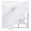 Lit mezzanine blanc avec armoires et tiroirs fonctionnels - L'espace maximisant la pleine grandeur dans un tiroir abondant améliore l'organisation de votre chambre à coucher