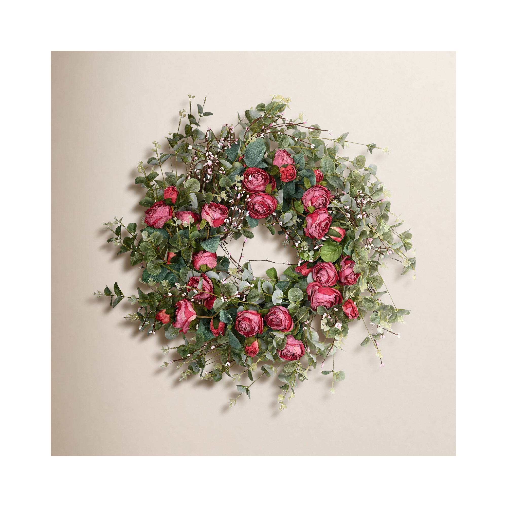 26'' W Artificial Wreath , Red