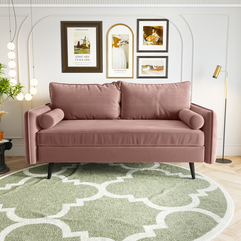 Canapé Evalei, Rose, H 33,5 po x l 58 po x P 32 po