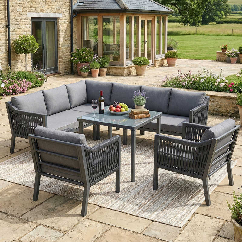 8-Person Patio Conversation Set With Cushions