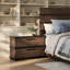 Mobilier de chambre à coucher à 2 tiroirs et 2 tiroirs à finition bicolore brun et noir
