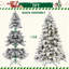 Arbre de Noël en forme d'épouvantail avec 270 lumières à DEL blanc chaud, 594 pointes de mémoire en PVC, poteau électrique et structure à charnières - Arbre de Noël réaliste enneigé-369738793