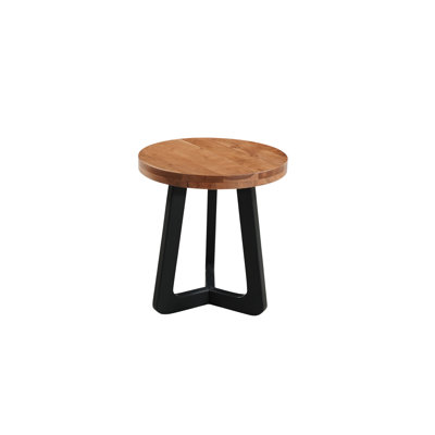Round Solid Wood End Table