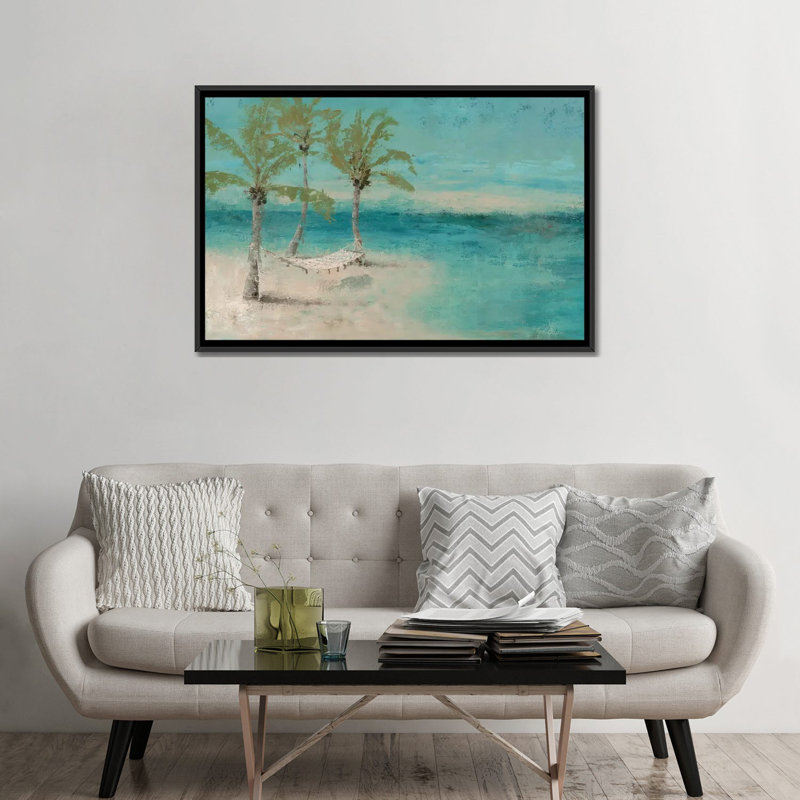 «Beach Day Landscape II», reproduction sur toile, H 18 po x l 26 po x P 1,5 po, Toile avec cadre noir