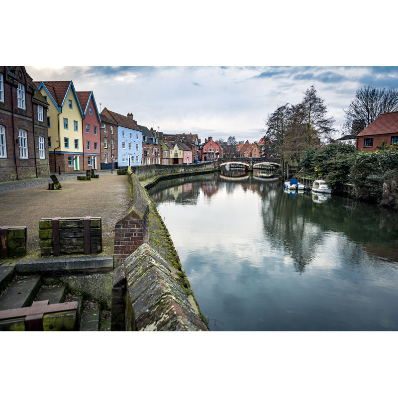 Norwich Riverside Scene by Norwich Riverside Scene - Wrapped Canvas Print, 20cm H x 30cm W x 3.8cm D