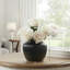 Ensemble de 2 vases ronds en céramique texturés à rayures noires de 5 pouces