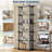 6 Tier Industrial Bookshelf, 71 Inch Tall Narrow Bookcase with Iron Frames, Compact Open Display Shelving Unit-2041772037