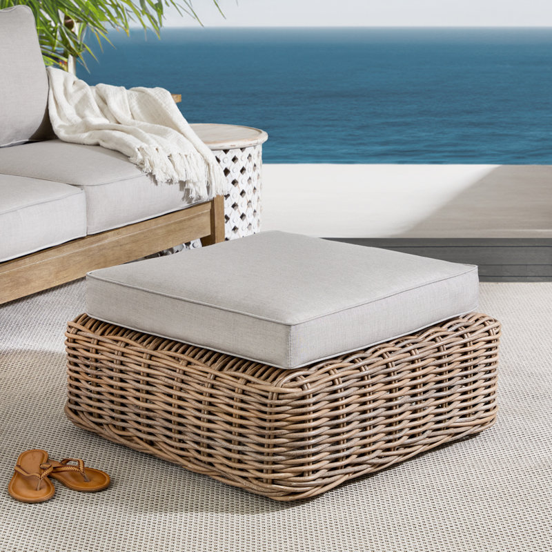 Coussin de siège pour repose-pieds Sunbrella®, 23 po x 19 po, Argent coulé Sunbrella®
