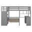 Rangement de bureau double en bois massif avec lit superposé double par RIDGEPOLE Gris-1625028712