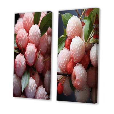 «Fruit Luminescent Lychee Delight I», ensemble de 2 reproductions d'art sur toile