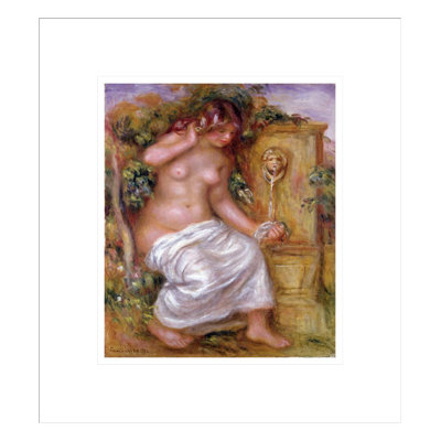 «The Bather at the Fountain» par Pierre-Auguste Renoir, impression giclée encadrée