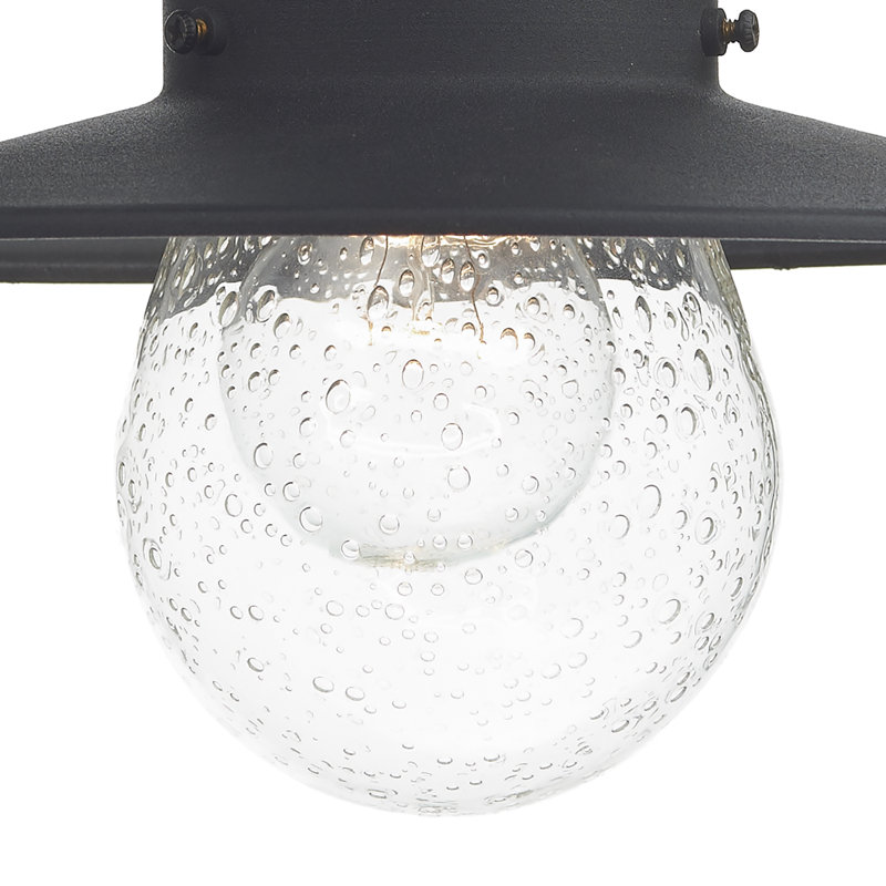 Desota Seeded Glass Outdoor Barn Light, Black