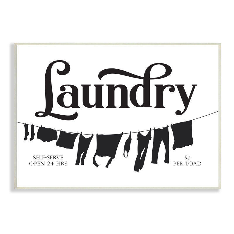 Publicité rétro "corde à linge" par lettrage et doublure - impression sur cadre flottant, Bois, H 13 po x l 19 po