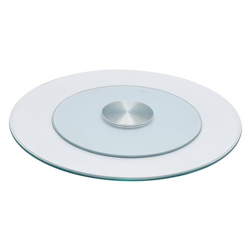 Pratte 27.56 Inches Transparent Round Tempered Glass Table Top, 2.75" H x 23.62" W x 23.62" D