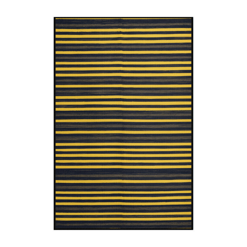 Tapis gris à rayures horizontales lavable à la machine, Rectangulaire 8 pi x 10 pi