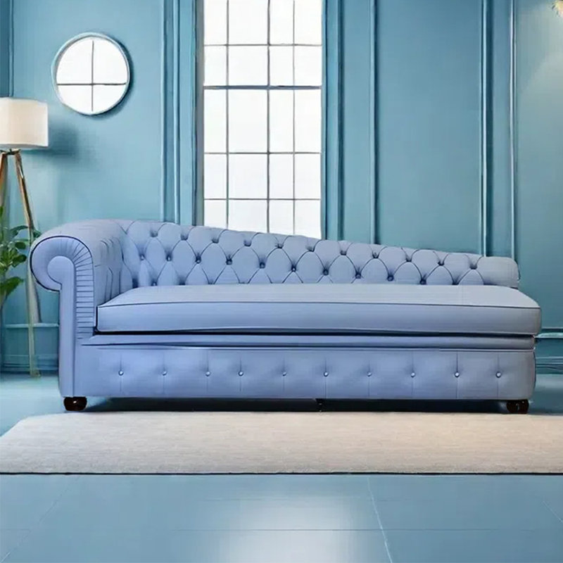 Chaise longue de loisir Neoclassical Home, Bleu clair, Orienté à gauche (vu de face), Brun-roux