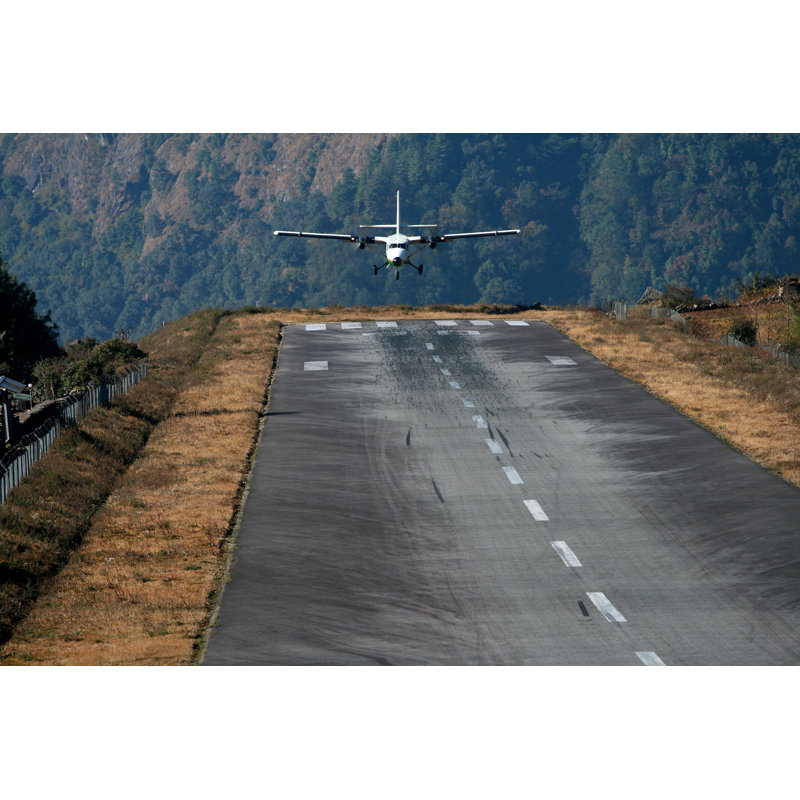 Plane Landing - Wrapped Canvas Print, 30cm H x 46cm W