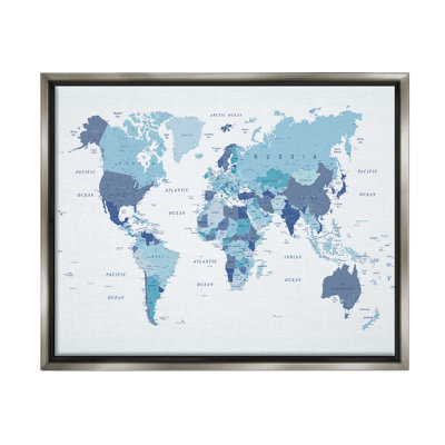 «Traditional Blue Map» par Urban Epiphant sur toile