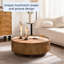 Table basse ronde en bois massif moderne avec placage en bois massif