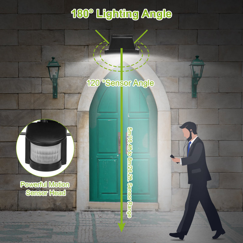 LED Solar Power Dusk to Dawn Battery Operated Outdoor Security Flood Light with Motion Sensor