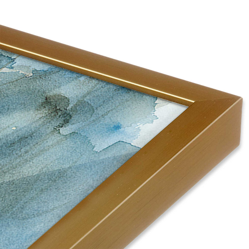 Imprimé sérénité «Frozen Forest», Cadre simple en or poli, H 9,25 po x l 11,25 po x P 1,25 po