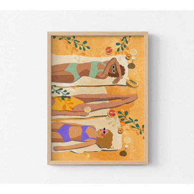 «Summer Girls», reproduction d'art encadrée, décoration murale