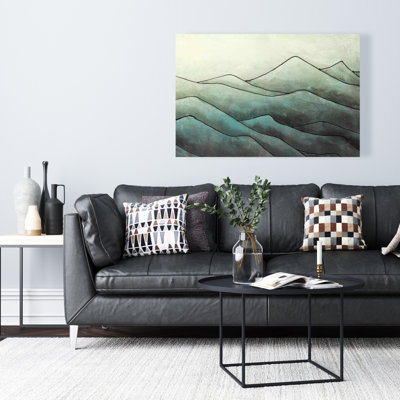 In the Waves - Green Abstract Canvas for Home Decor
