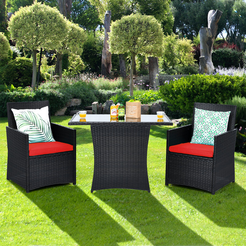 Saffian Rectangular 2 - Person 51'' Long Dining Set with Cushions