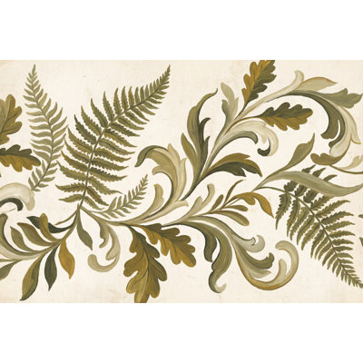 Shades Of Green Wallpaper Fern Vintage Wall Decor