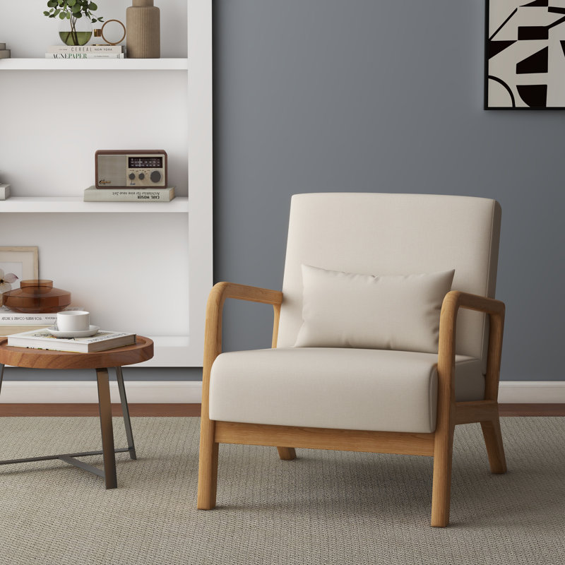 Jyrin 64.5Cm Wide Armchair, Beige Polyester Blend