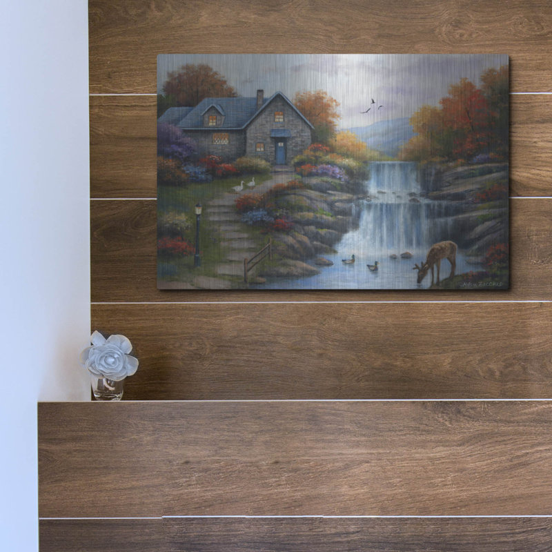 «Cottage By The Falls» par John Zaccheo, H 12 po x l 16 po