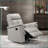 Recliner, Modern Silver Top Grain Leather Swivel Glider with Manual Pull-Tab | Silver | Solid Wood,Plywood