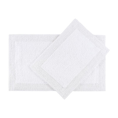 Premium Cotton Bath Mat White Rugs