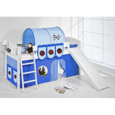 Dragons European Single Mid Sleeper Bed with Curtain