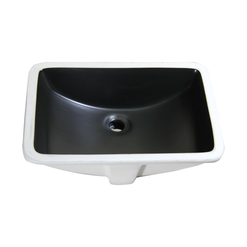 YZ2423B Lavabo de salle de bain rectangulaire encastré de 21 pouces pour comptoir en granit noir mat