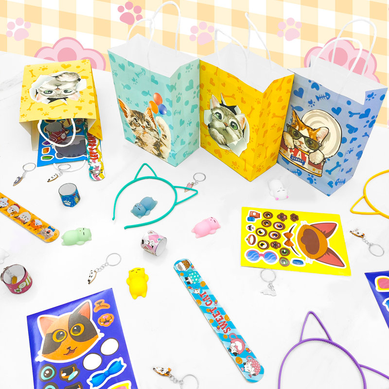 Cat Party Favors, 72pcs Kitty Party Favors Set