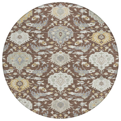 Ilyara Brown Washable Indoor-Outdoor Rug - 